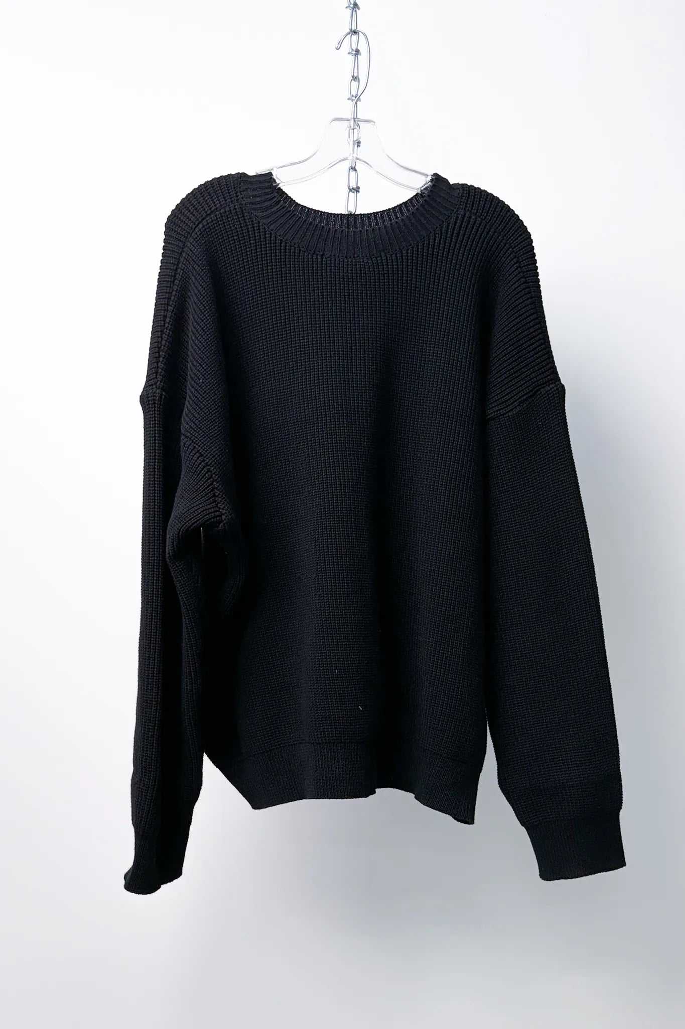 Black oversized knit sweater