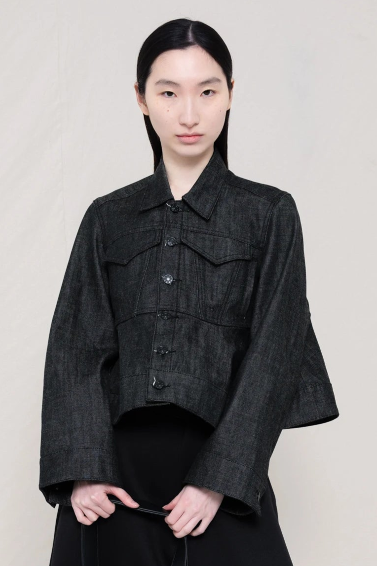 BLACK INDIGO CROPPED DENIM JACKET – Melitta Baumeister