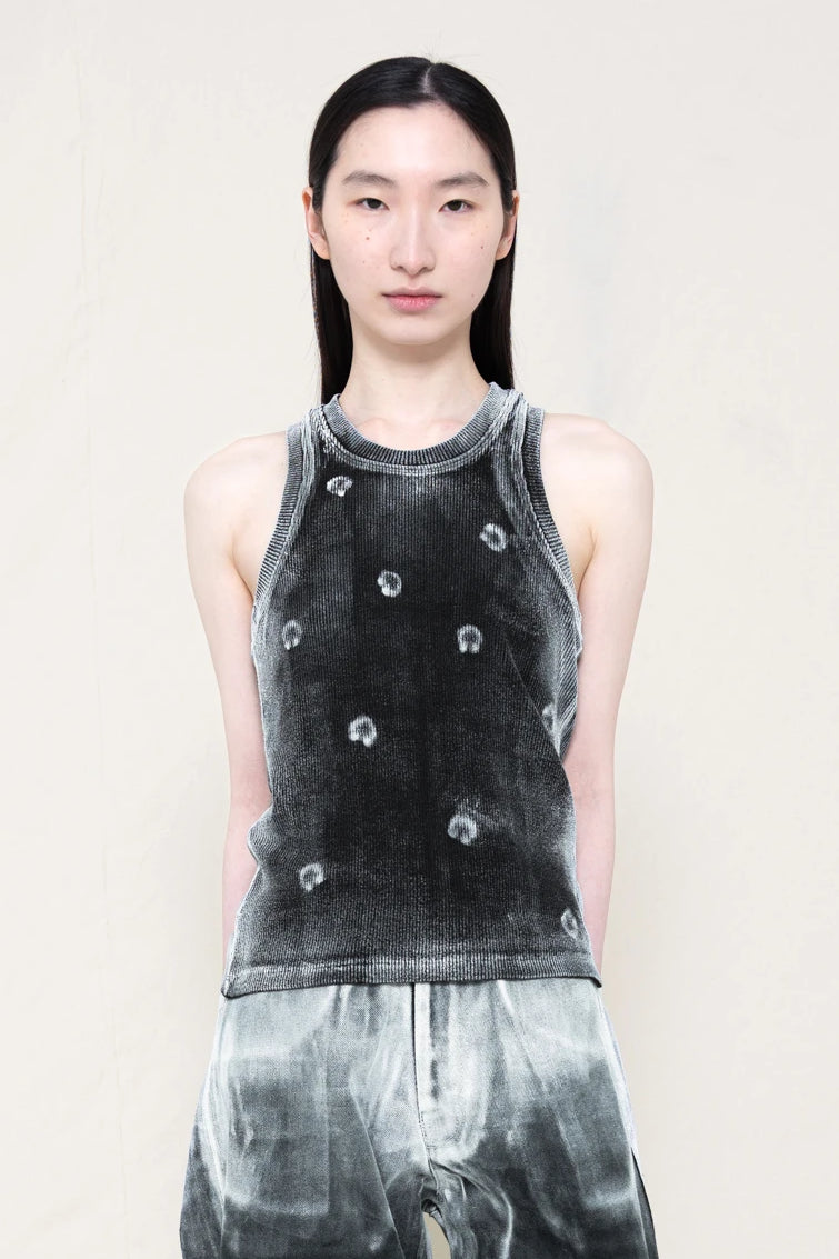 BLACK PAINTED PIERCED PRINT TANK – Melitta Baumeister