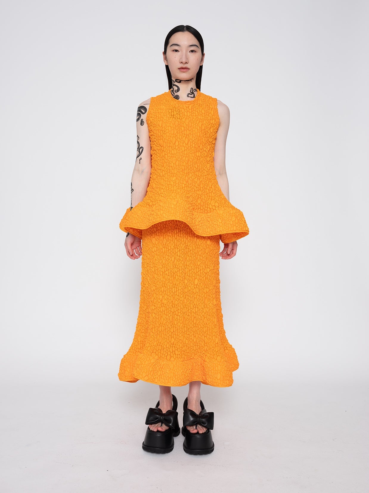 MELITTA BAUMEISTER Foam Ruffle Skirt Orange