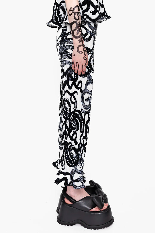 MELITTA BAUMEISTER Cropped Ripple Pants Snake Print