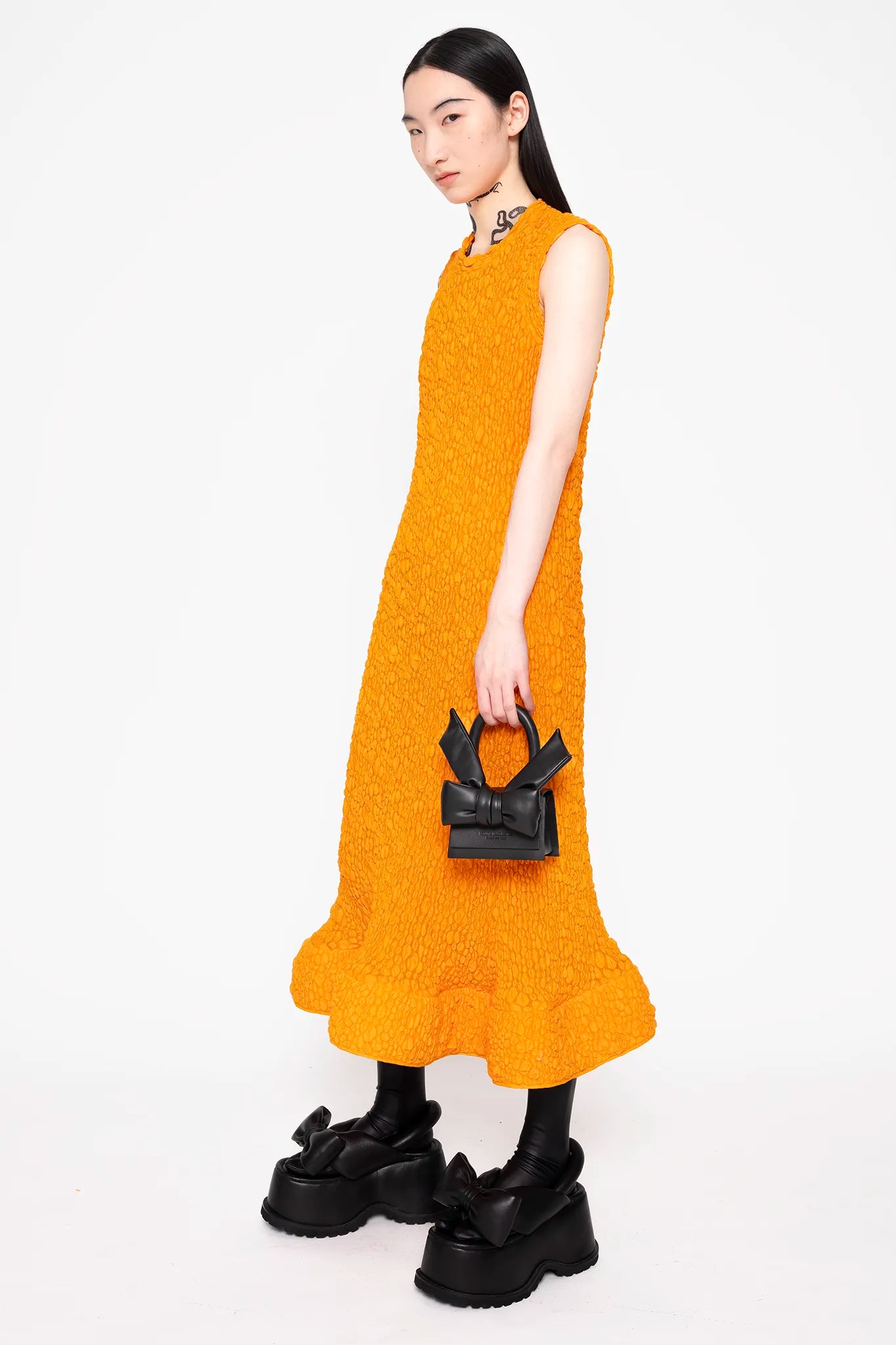 MELITTA BAUMEISTER Foam Ruffle Dress Orange