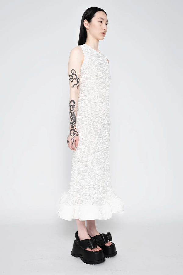 MELITTA BAUMEISTER Foam Ruffle Dress White