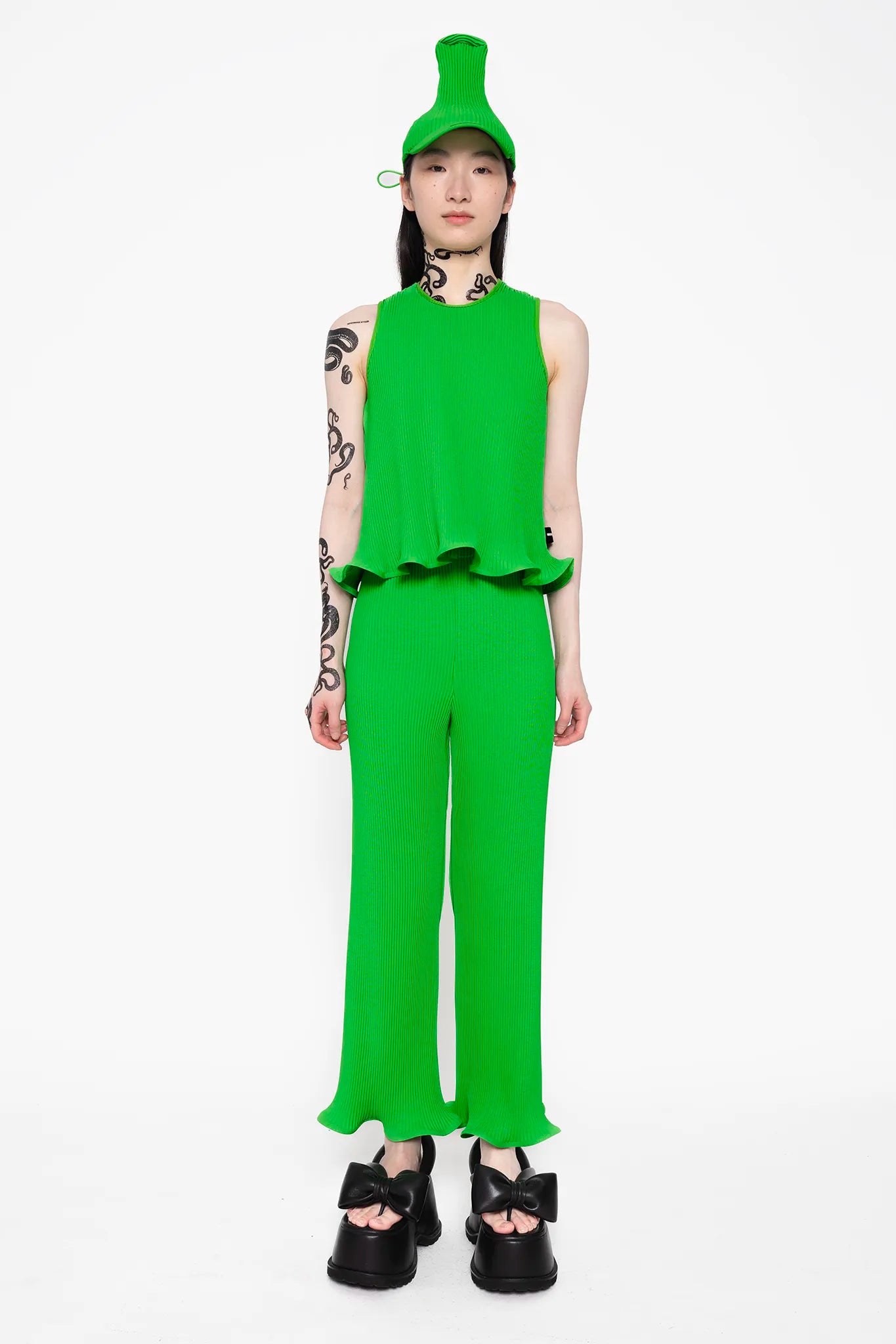 MELITTA BAUMEISTER Cropped Ripple Pants Green