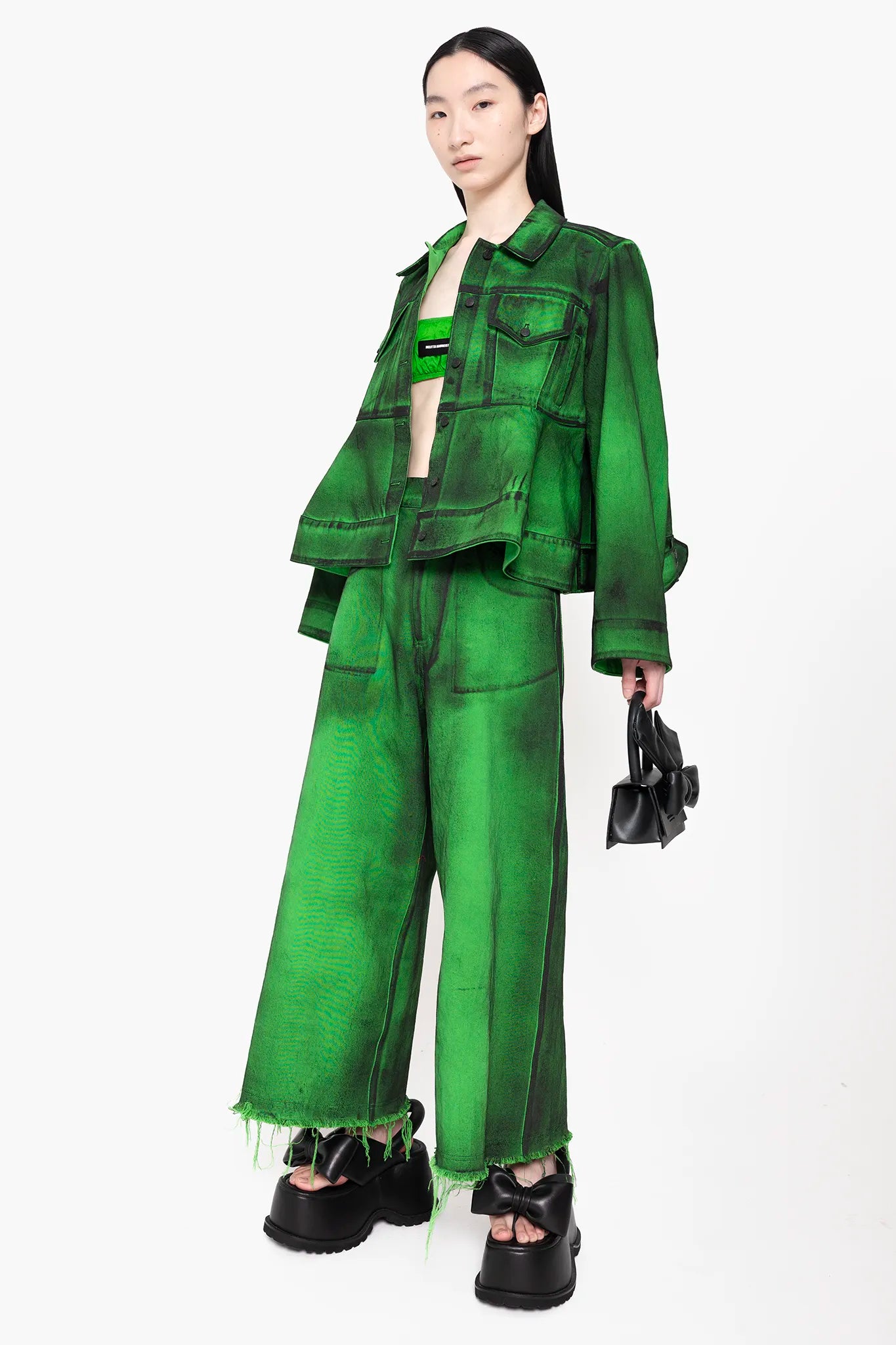 MELITTA BAUMEISTER Utility Shirt Jacket Green Paint