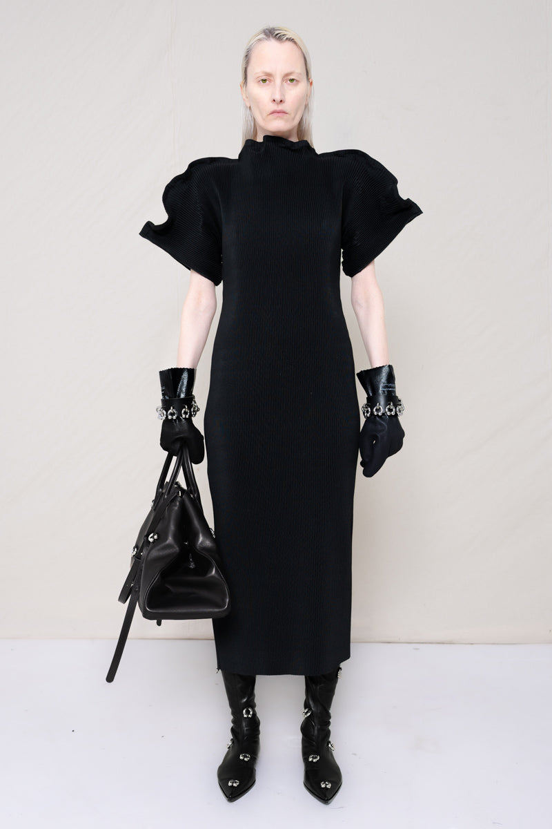 BLACK ZIGZAG RIPPLE DRESS – Melitta Baumeister