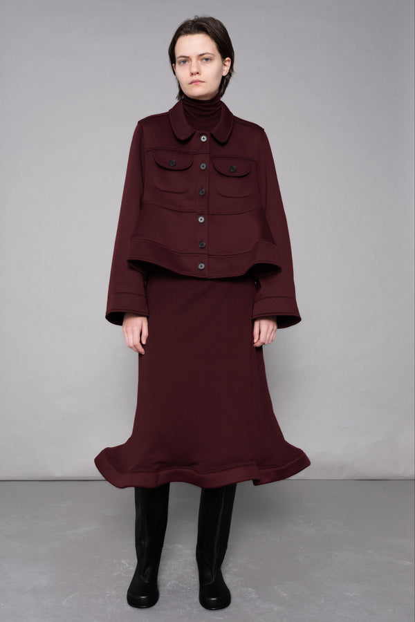 BORDEAUX WAVY RIB SKIRT