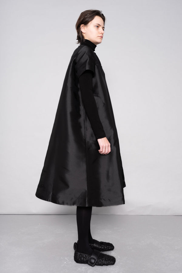 BLACK MIKADO A-LINE DRESS