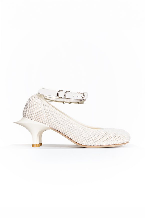 IVORY MESH DOUBLE HEEL