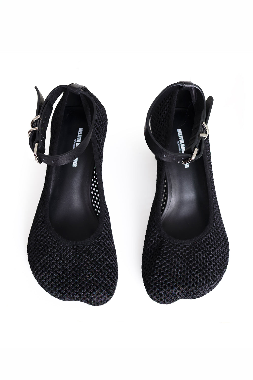 BLACK MESH DOUBLE HEEL