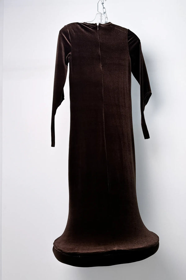 Brown Velvet Circle Bottom Dress