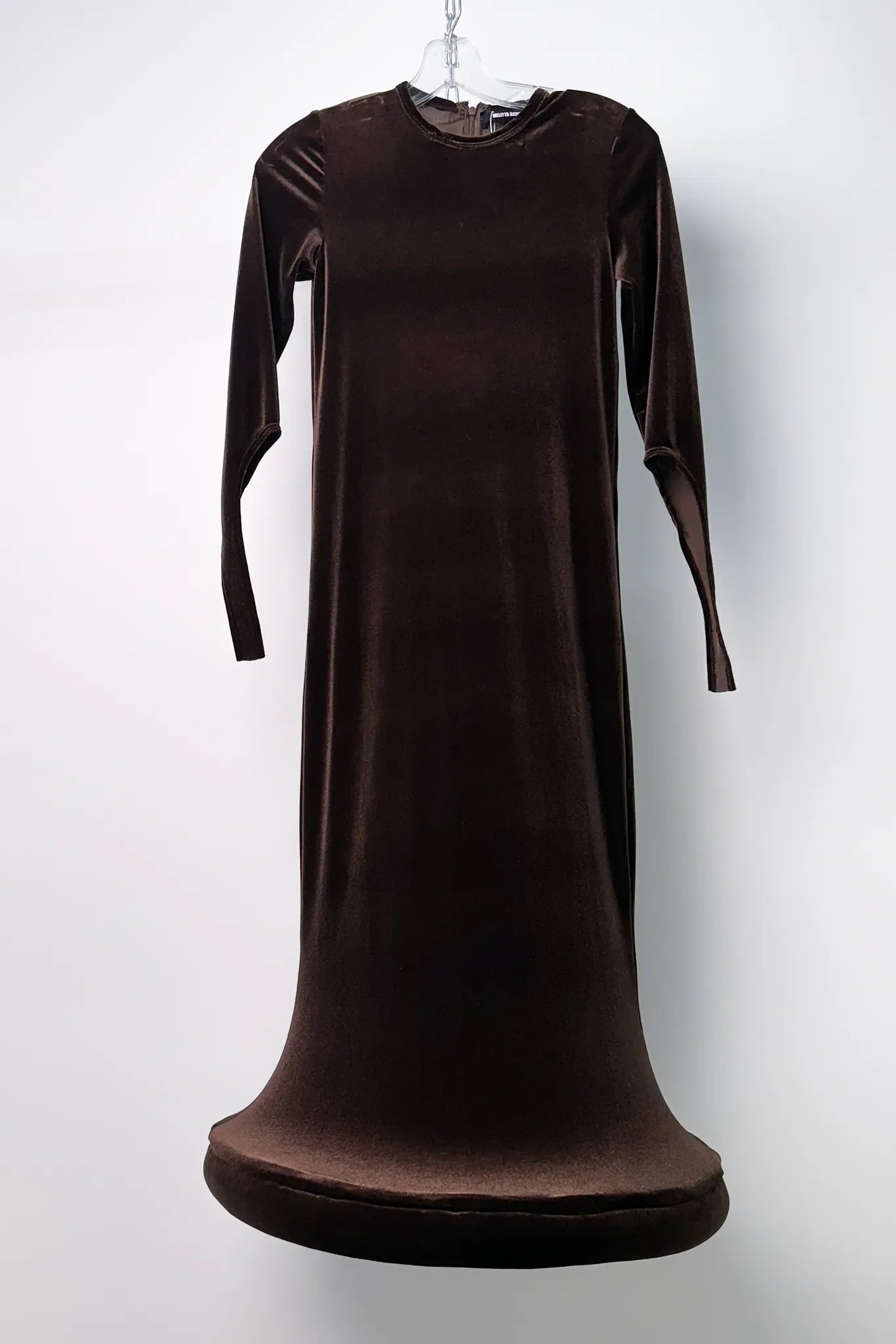 Brown Velvet Circle Bottom Dress