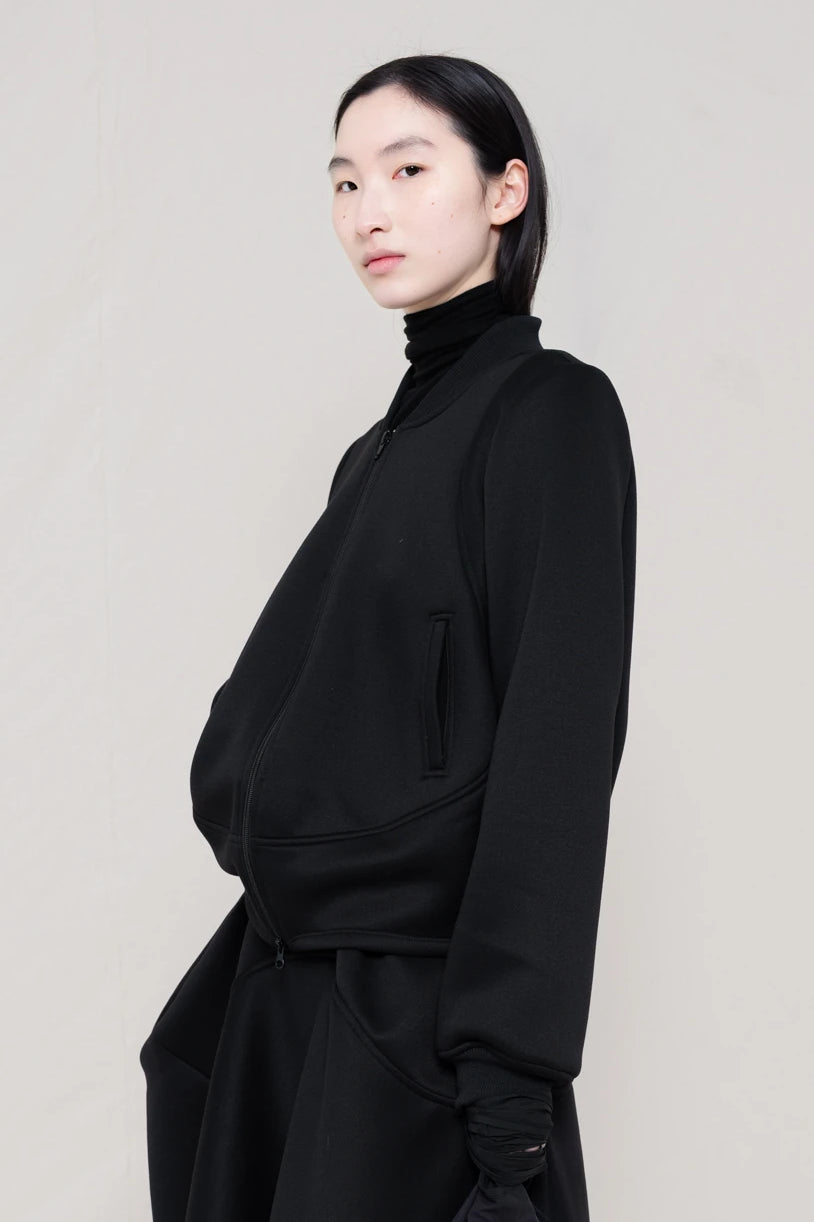 BLACK WAVY ZIP UP
