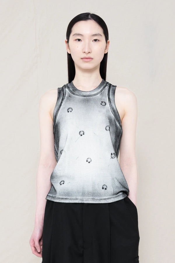 WHITE PAINTED PIERCED PRINT TANK