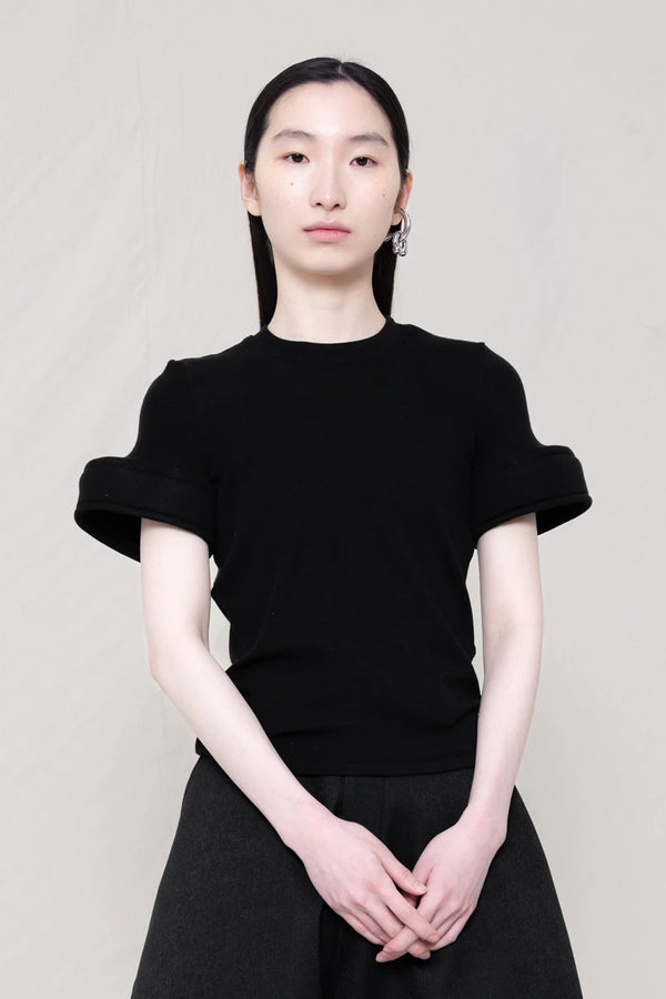 BLACK FOAM CUFF TEE