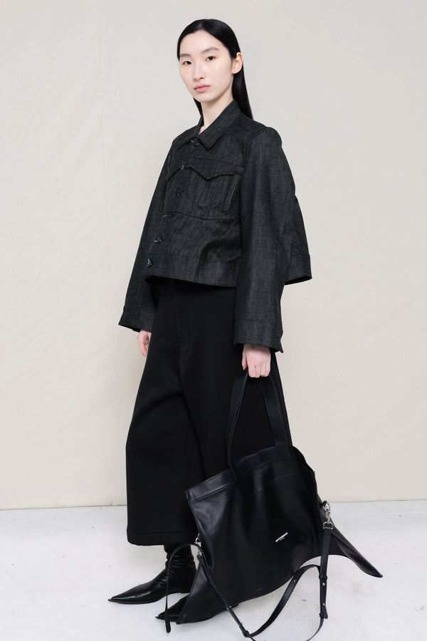 BLACK INDIGO CROPPED DENIM JACKET