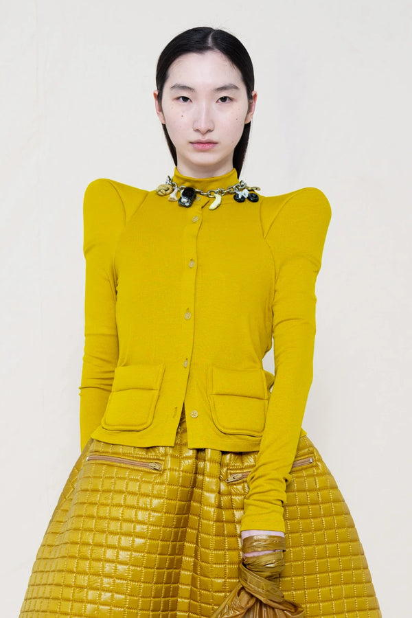 GOLD'ISH FOAMY SHOULDER CARDIGAN