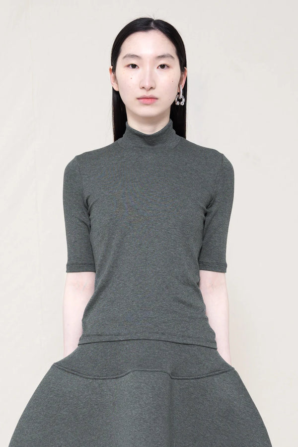 MELANGE BABY MOCK NECK