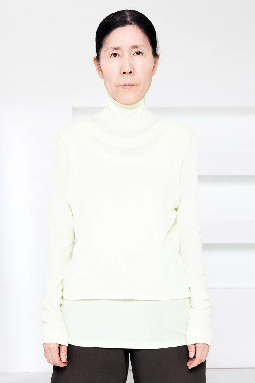SOFT LIME DOUBLE LAYER TURTLENECK