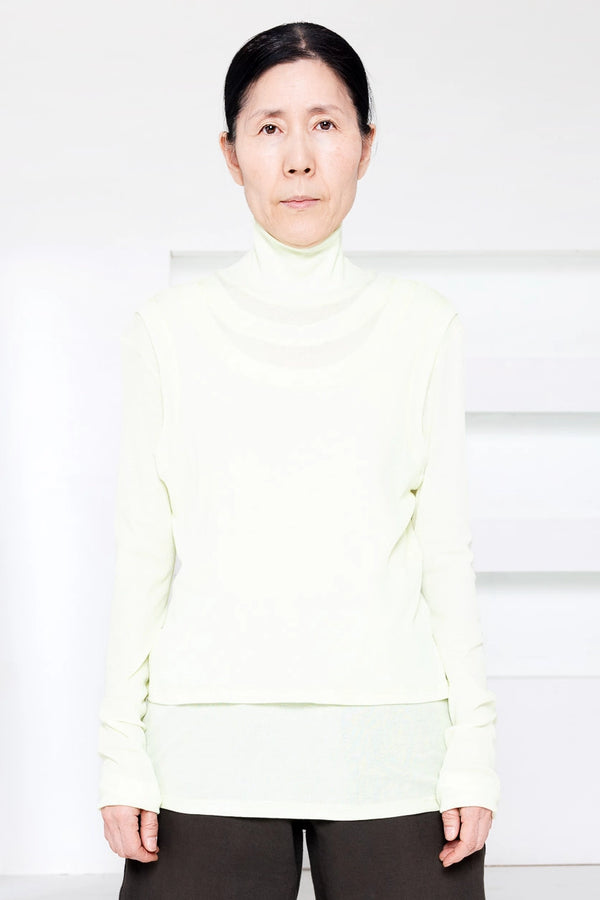 SOFT LIME DOUBLE LAYER TURTLENECK