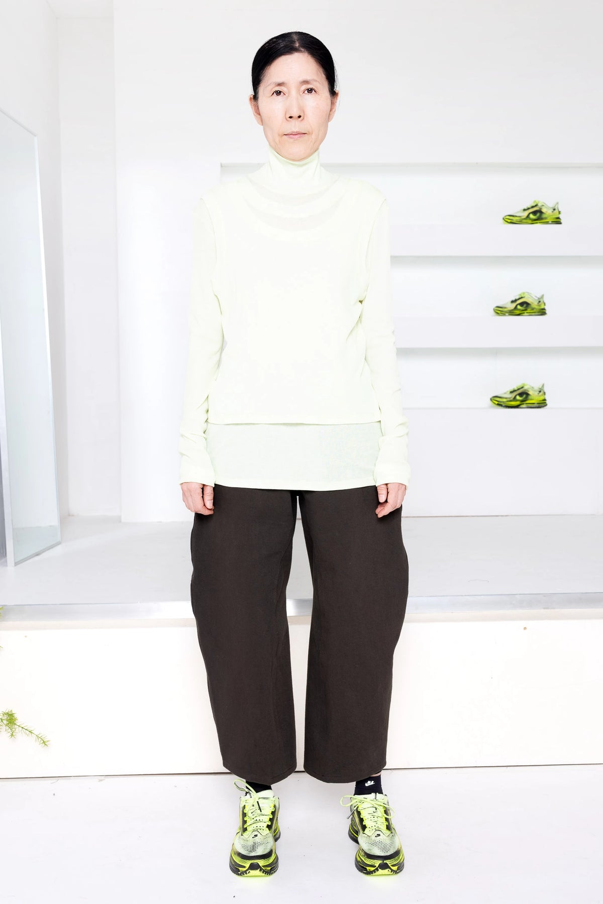 SOFT LIME DOUBLE LAYER TURTLENECK