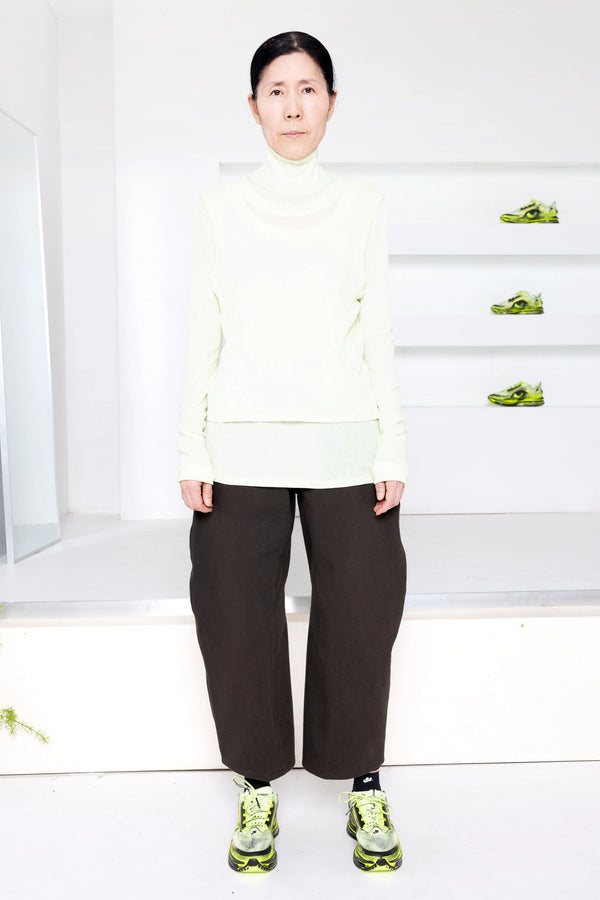 SOFT LIME DOUBLE LAYER TURTLENECK