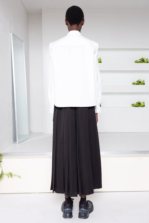 BLACK WIDE-PLEAT CULOTTE