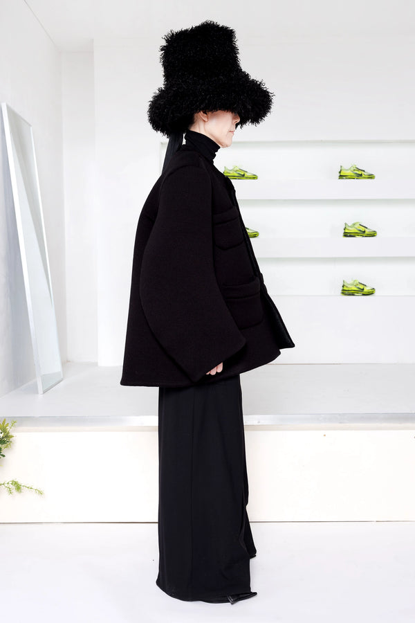BLACK FOAMY KNIT JACKET