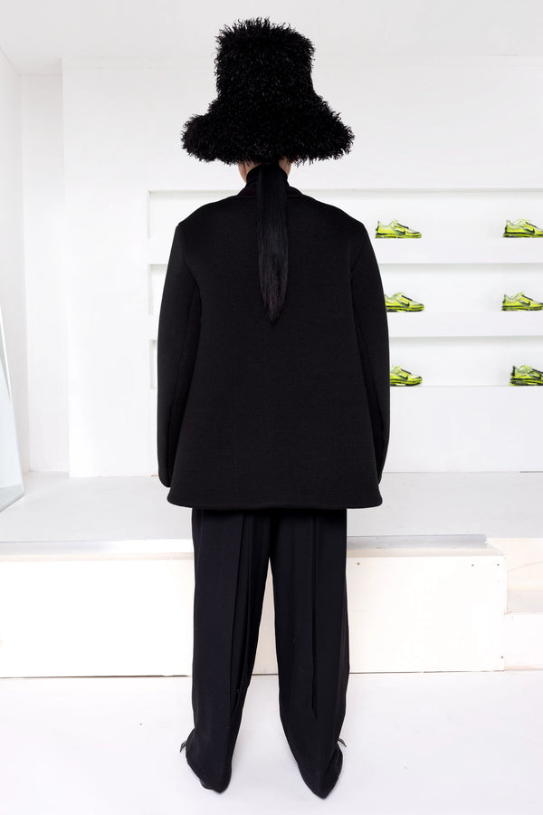 BLACK FOAMY KNIT JACKET