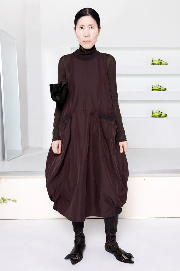 DARK BROWN FRONT POCKET DRESS
