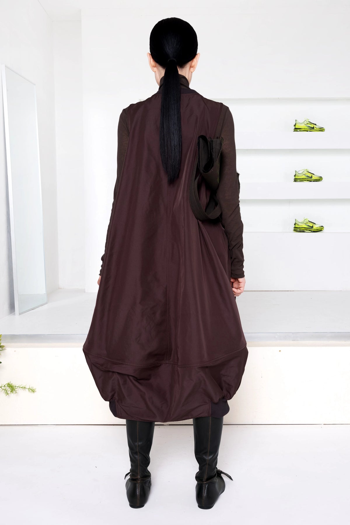 DARK BROWN FRONT POCKET DRESS