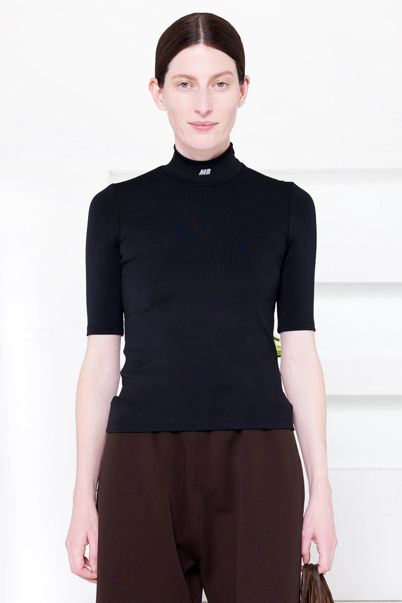 BLACK BABY MOCK NECK