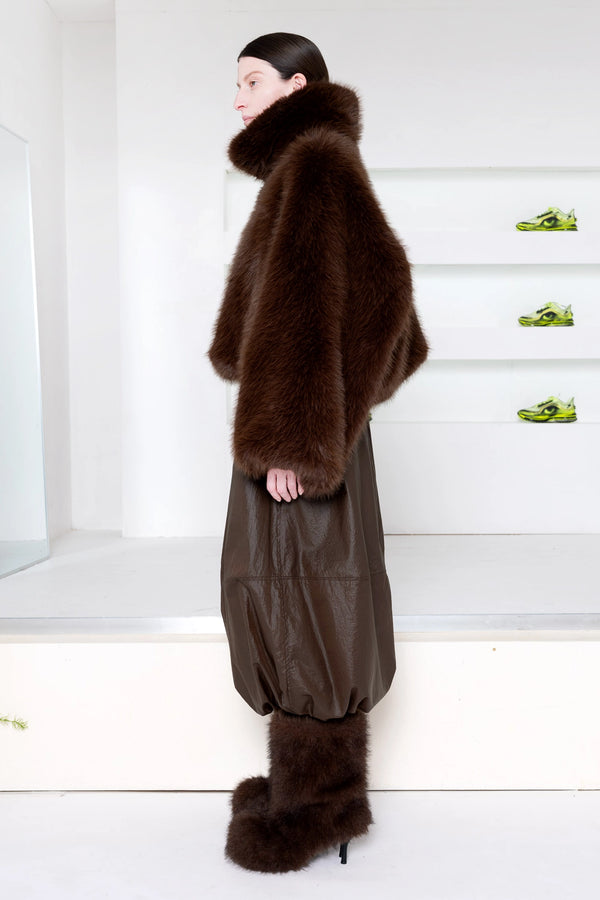 BROWN FURRY JACKET