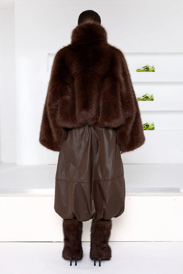 BROWN FURRY JACKET
