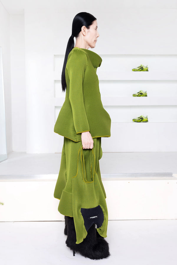GREEN ENOUGH SWIRLY RIPPLE SKIRT