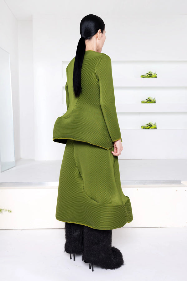 GREEN ENOUGH SWIRLY RIPPLE SKIRT