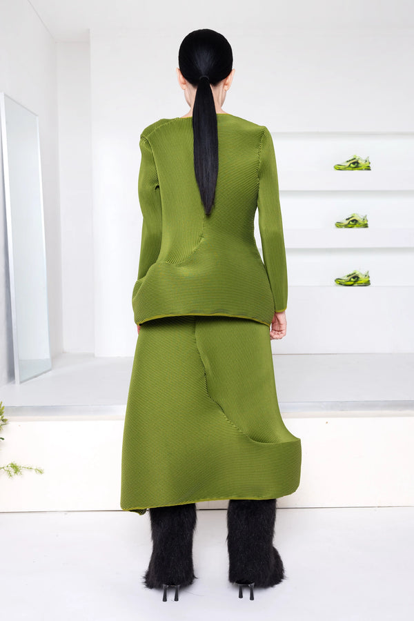 GREEN ENOUGH SWIRLY RIPPLE SKIRT