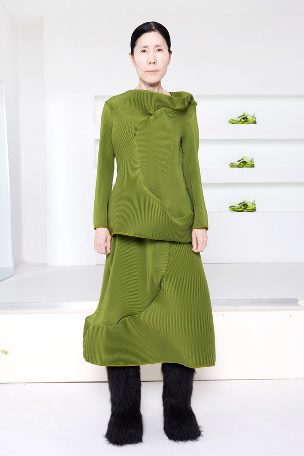 GREEN ENOUGH SWIRLY RIPPLE SKIRT