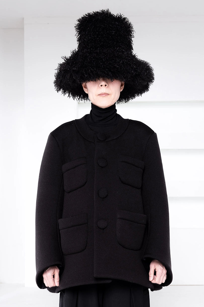 BLACK FOAMY KNIT JACKET