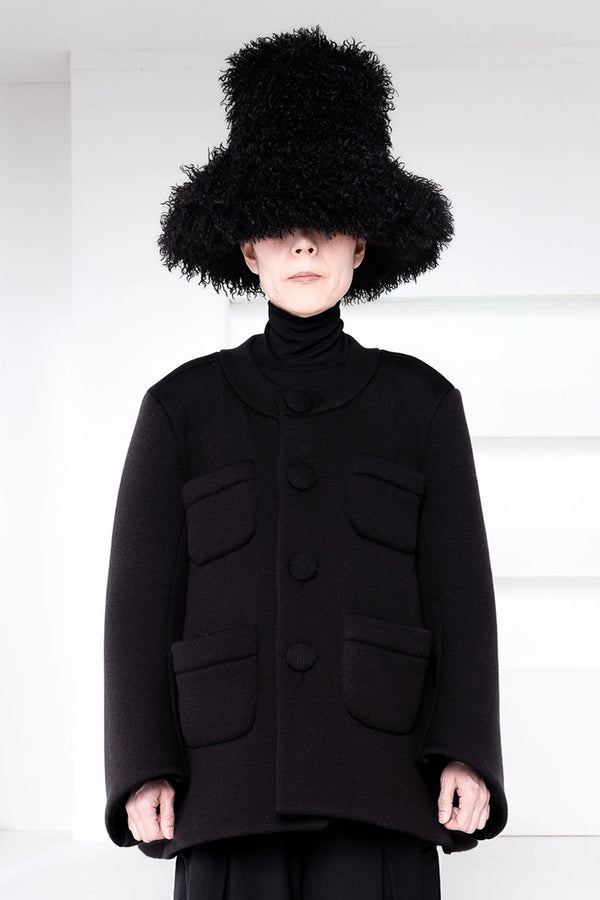 BLACK FOAMY KNIT JACKET