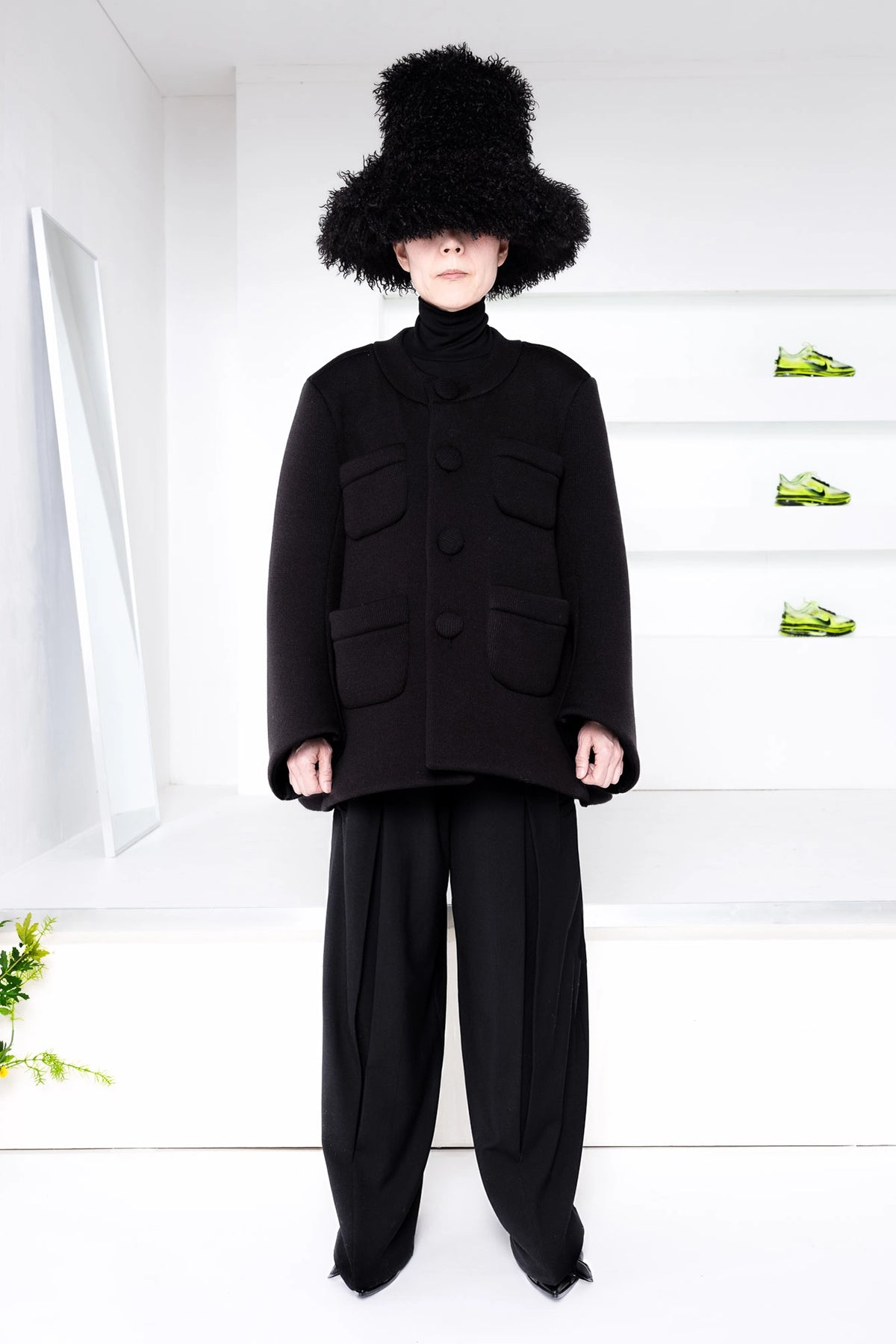 BLACK FOAMY KNIT JACKET