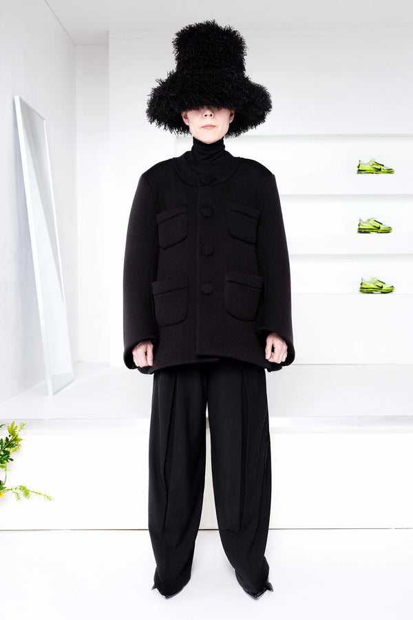 BLACK FOAMY KNIT JACKET