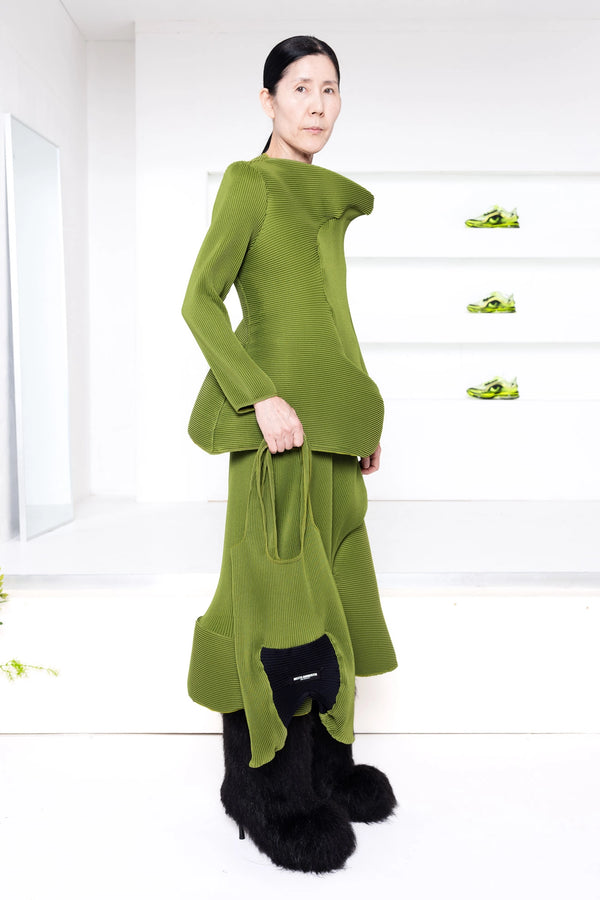 GREEN ENOUGH SWIRLY RIPPLE SKIRT