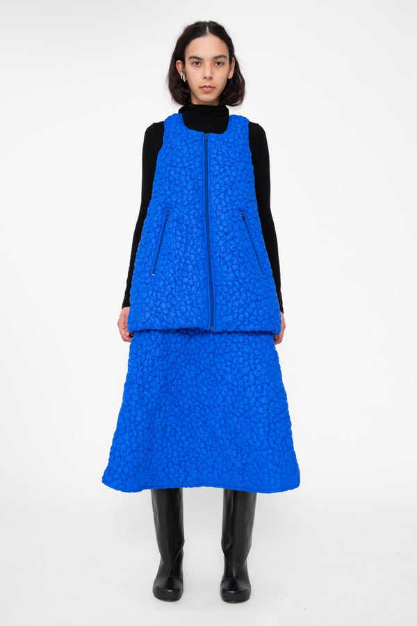 ELECTRIC BLUE QUILTED A-LINE SKIRT