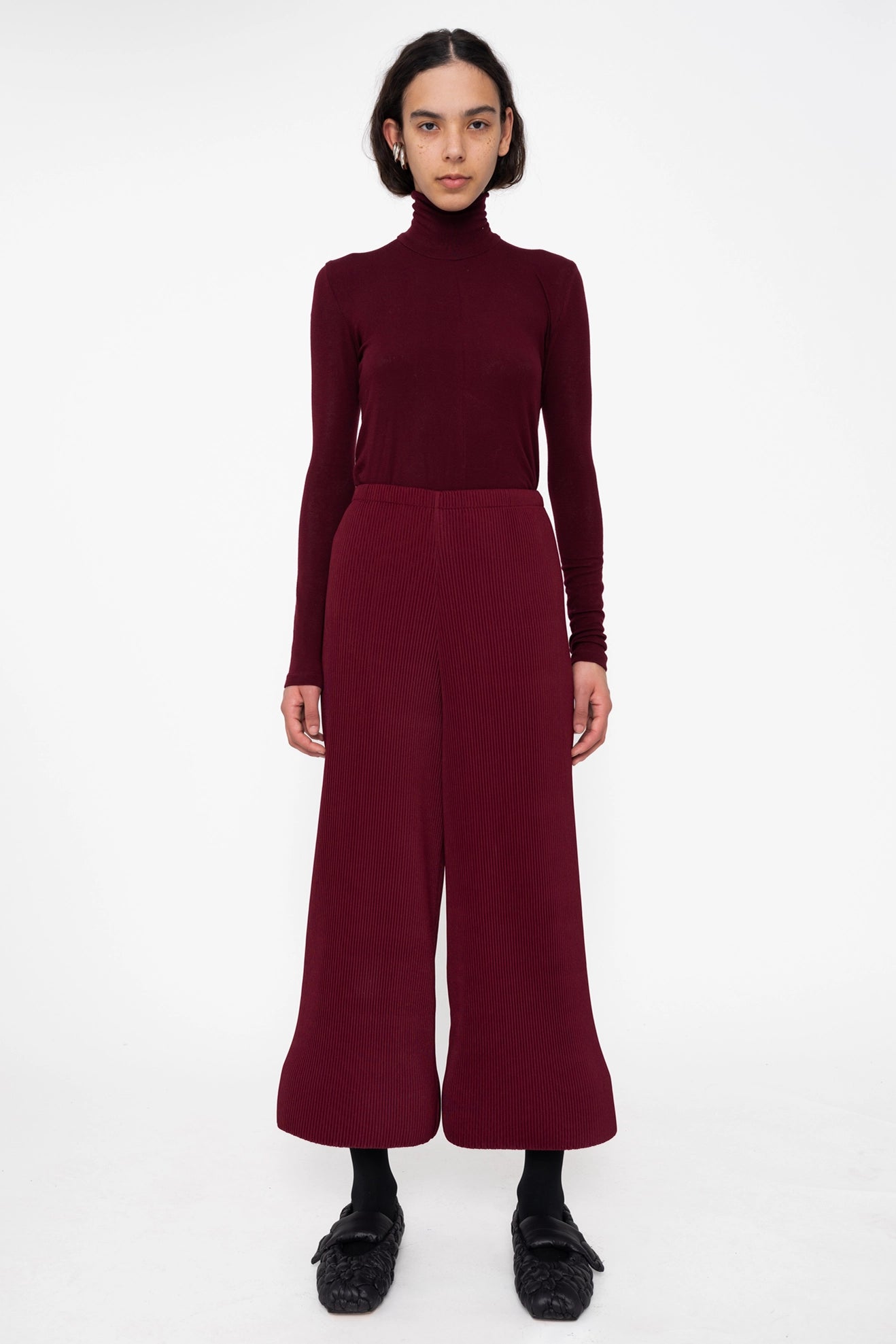 BORDEAUX ROUNDED RIPPLE PANTS