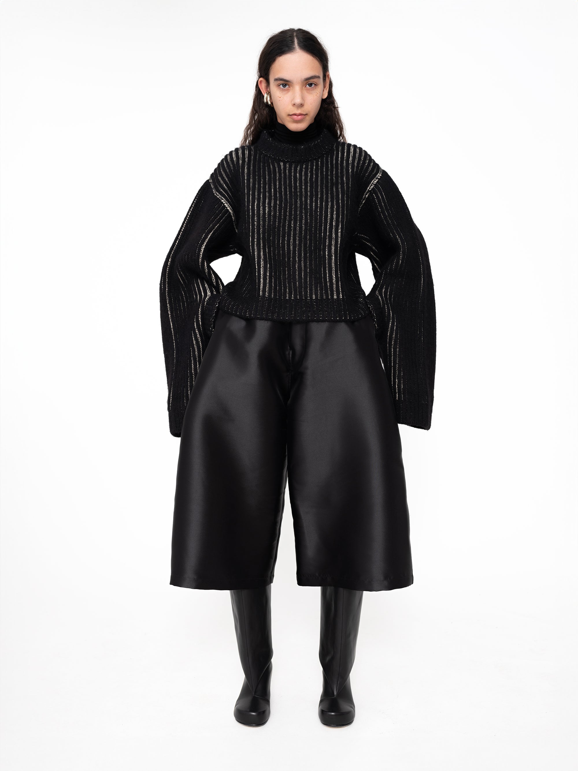 DOUBLE CUFF KNIT SWEATER