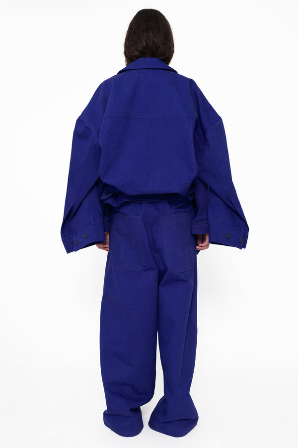 Indigo Oversized Belted Denim Jacket | Denim