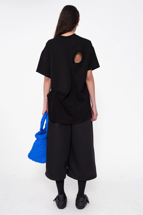 BLACK PONTE WAVY TEE