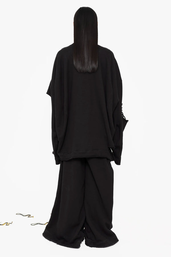MELITTA-BAUMEISTER-Crewneck-Sweater-Black-Full-Body-Back-View