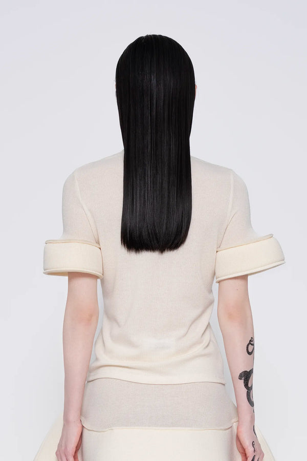 MELITTA-BAUMEISTER-Foam-Cuff-Tee-in-Ivory-BACK-VIEW